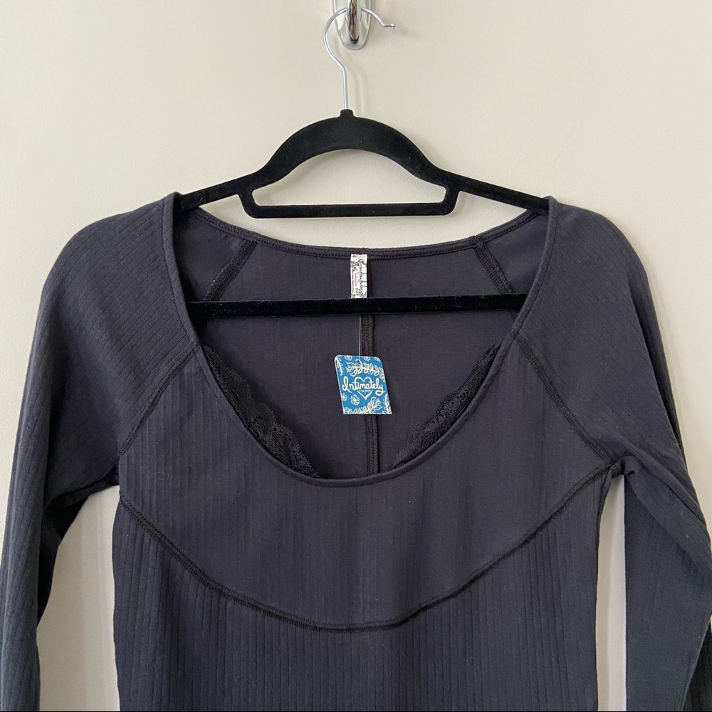 NWT-Free People Lace Layering Long Sleeve Top - Picture 4 of 11